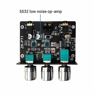 ZK-PT1 bluetooth 5.0 Audio Receiver Decoder Stereo Tone Board Volume Controller Treble Bass Tonal pr