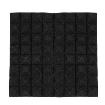 50*50*5cm Acoustic Soundproof Sound Stop Absorption Pyramid Studio Foam Sponge Black L4B