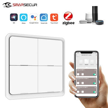 Bakeey Tuya & Zigbee Smart Home Wireless Free Sticker 4-way Panel Scene Button Switch (COLOR: WHITE)