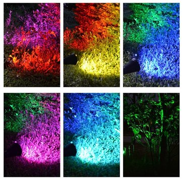 Solar Color Changing 7 LED Waterproof Spot Light Outdooor Yard Garden Lawn Landscape Security Lamp