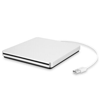 Portable USB 3.0 Silver External DVD-RW Max.24X High-speed Data Transmission for Win XP Win 7 Win 8