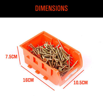 8Pcs ABS Toolbox Awall-mounted Storage Box Foldable Tray Hardware Screw Tool Organize Box Stackable