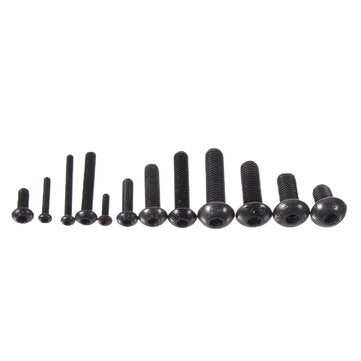 Suleve MXCH11 1220Pcs M2 M3 M4 M5 Carbon Steel Pan Head Hex Socket Screw Hex Screws Nut Assortment K