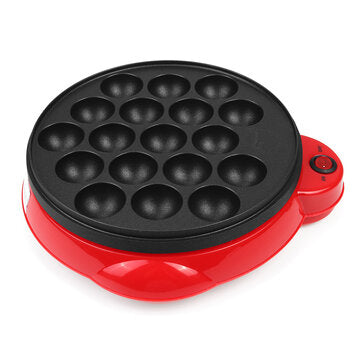 18 Holes Electric Takoyaki Octopus Ball Baking Machine Maruko Maker with Grill Pan Professional Cook