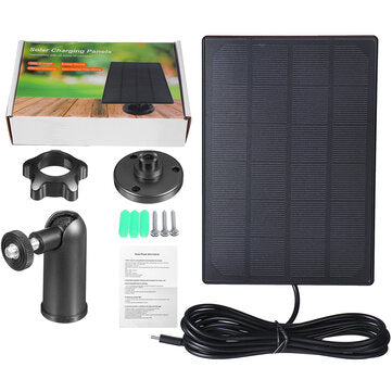 5V High Efficiency Waterproof Solar Panel For Security Camera With 3m/10Ft Charging Cable for IP CCT