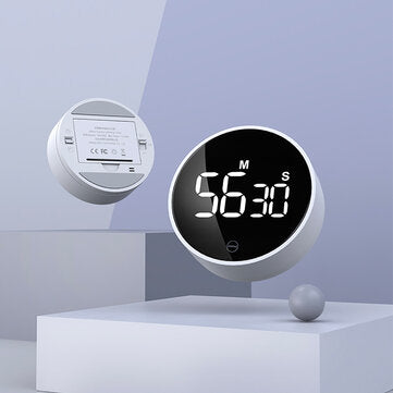 XIAOMI MIIIW Mute Timer Alarm Clock Rotating Timing LED Display Kitchen Digital Timer Magnetic Sucti
