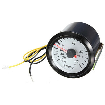 52mm 2 Inch 30PSI Pressure Vacuum Turbo Boost Pointer Dials Gauge Meter Light