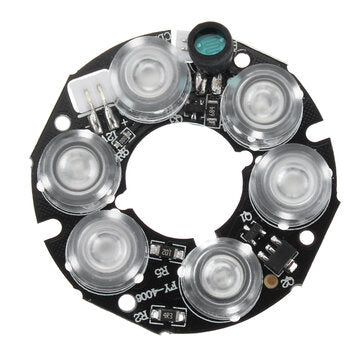 IR LED Infrared Light Board for CCTV Camera Night Vision 30-40M 6*Array LED White 2.5W DC12V