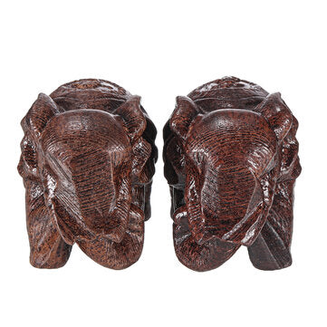1 Pair Natural Agarwood Elephant Wood Carving Wood Crafts Retro Decoration Craft Creative Gifts Home