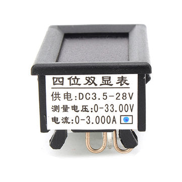 3pcs RIDEN 0-33V 0-3A Four Bit Voltage Current Meter DC Double Digital LED Red+Blue Display Volt M