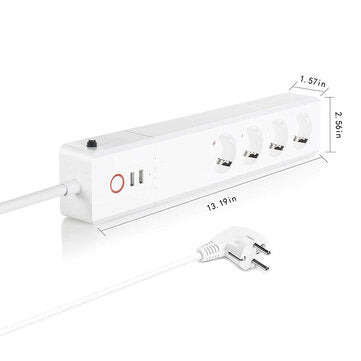 XENON WiFi Smart Power Strip 16A Multiple Outlet Extension Cord with 2 * USB Ports / 4 * AC Outlets