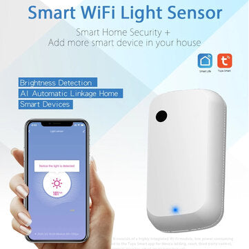 Bakeey Tuya Smart Home WIFI Light Sensor 0~1000 Lux 180  Illuminance Smart Brightness Monitor Alar