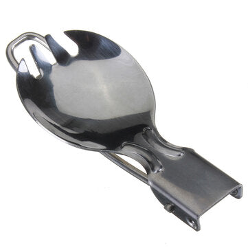 Stainless Steel Foldable Spoon Fork Camping Hiking Portable Outdoor Cookout Picnic Tableware
