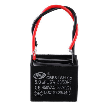 CBB61 3Pcs 5UF Starting Capacitance 450V AC Fan Capacitor CBB Motor Run Capacitor