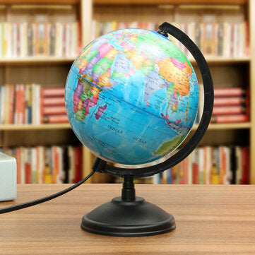10" World Earth Globe Map Geography LED Illuminated for Desktop Decoration Education Kids Gift