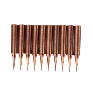10Pcs Pure Copper Iron Tips 900M-T-I Soldering Tips for Soldering Rework Soldering Iron Station