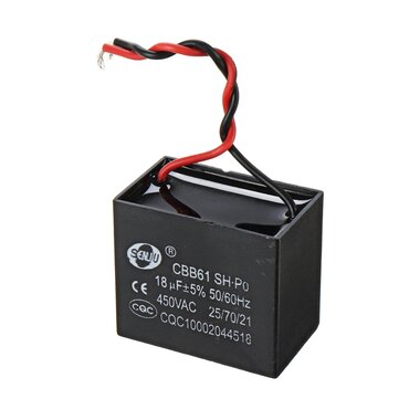 CBB61 5Pcs 18UF Starting Capacitance 450V AC Fan Capacitor CBB Motor Run Capacitor