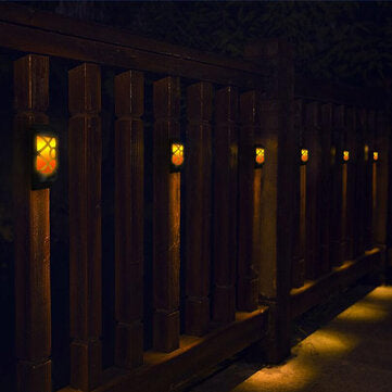Outdoor Solar Garden Flame 96LED Light Flame Flickering Effect Outdoor Wall Lamp Waterproof