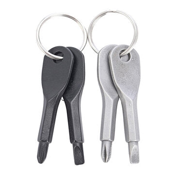EDC Portable Phillips and Slotted Screwdriver Keychain Tool (COLOR.: GRAY)