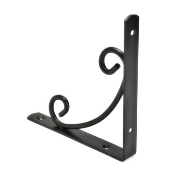 5.9 Inch Vintage Cast Iron Wall Shelf Bracket Rack Black Antique Curl Pattern Home DIY