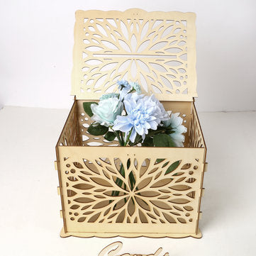 Wooden Wedding Wishing Card Post Box with Lock  Gift Card Wishing Boxes Party