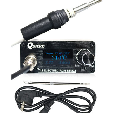 QUICKO STM32-OLED 1.3 Size T12 DIY Soldering Station T12-K Solder Iron Tips with Russian Korean Engl