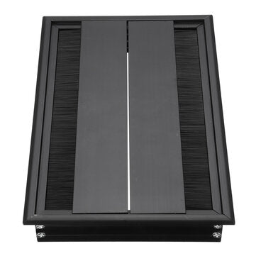 Desktop Socket Aluminum Box  Socket Outlet Box Cable Storage Box Hidden Tabletop ... (COLOR.: BLACK)