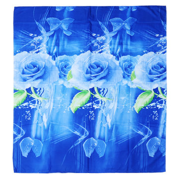 3PCS 200 x 230cm 3D Blue Rose Printed Bedding Pillowcase Quilt Cover Bedding Sets Queen Size