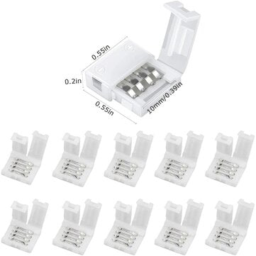 10Pcs LED Strip Lights with RGBW Solder-free Quick Connector 5pin 10mm Buckle Bayonet Clip Accessori