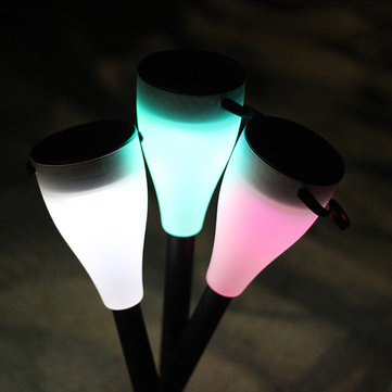 Garden Solar Power Colorful Changing LED Light Courtyard Lawn Path Stake Decoration Lamp