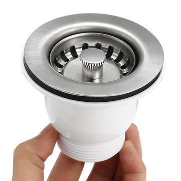 65mm Kitchen Stainless Steel Sink Strainer Drain Stopper Filter Basket Waste Kit