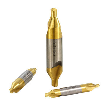 Drillpro 6pcs HSS Center Drill Bit 1/1.5/2/2.5/3/5mm 60 Degree Titanium Coated Countersink Drill Bit