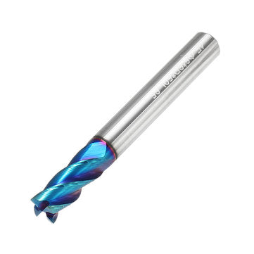 Drillpro 5pcs 3-8mm HRC65 Blue NACO Coated Milling Cutter 4 Flutes Tungsten Carbide Milling Cutter C