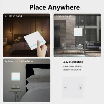 SMATRUL White 1Gang Wireless smart Switch 433Mhz 100M RF Remote Controller