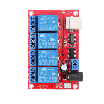 4 Channel 5V HID Driverless USB Relay USB Control Switch Computer Control Switch PC Intelligent Cont