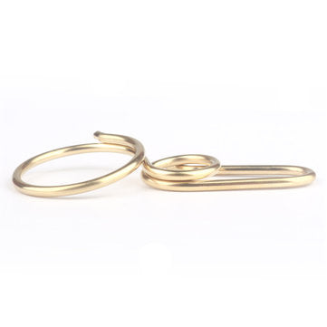 Vintage 8-shaped Brass Keychain Handcraft Belt Buckle Key Ring
