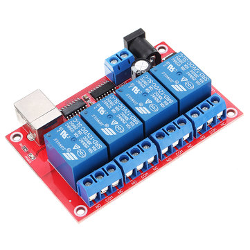 4 Channel 12V HID Driverless USB Relay USB Control Switch Computer Control Switch PC Intelligent Con