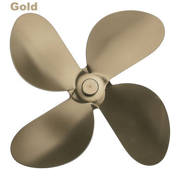 4 Fireplace Fan Blades For Thermal Fire Heater Power Wood Stove Fan Household Eco (COLOR1: GOLD)