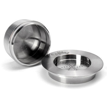 Stainless Steel Refillable Coffee Capsule Cup Reusable Coffee Pods w/ Pods Holder Spoon Brush for La