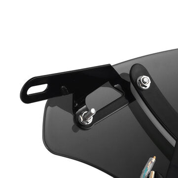 Universal 5-7" Black Round Headlight Front Fairing Motorcycle Windshield Windscreen With LED