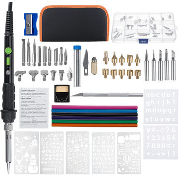 56Pcs 60W Adjustable Temperature Electric Welding Solder Iron Tool (PLUG: EUPLUG)