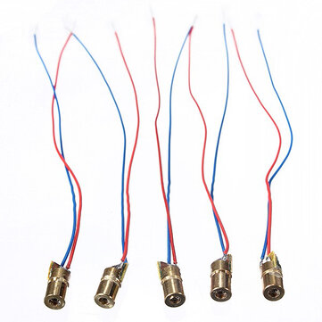 10 pcs DC 5V 5mW 650nm 6mm Laser Dot Diode Module Red Copper Head Tube