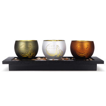 Islamic Candle Holder Desktop Mini Small Glass Cup Candle Stick Home Decor