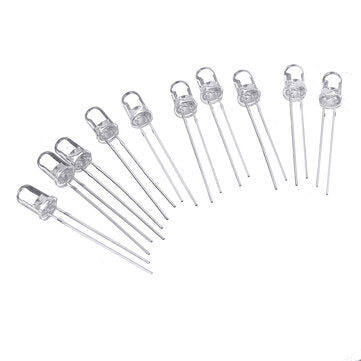 100pcs 5mm LED Diode 5 mm Assorted Kit Clear Warm White Green Red Blue UV Yellow Orange Pink F5 DIP