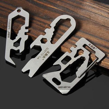 Sanrenmu GJ017D Mini Multi Tools Kit Nail Puller Wrench Opener Keychain