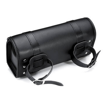 Universal Motorcycle Front PU Leather Fork Tool Bag Saddlebags Pouch Luggage