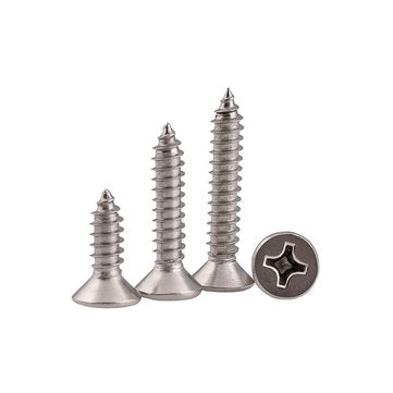 Suleve M2.6SP1 100Pcs M2.6 304 Stainless Steel Cross Flat Head Self Tapping Screw W... (LENGTH: 6MM)
