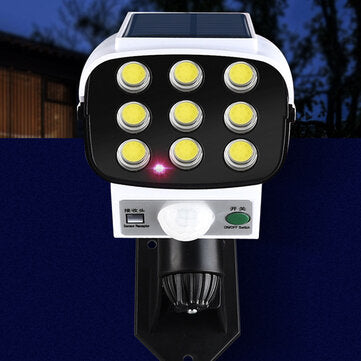 81COB Solar Power Light PIR Motion Sensor Imitate Camera Outdoor Wall Lamp Security
