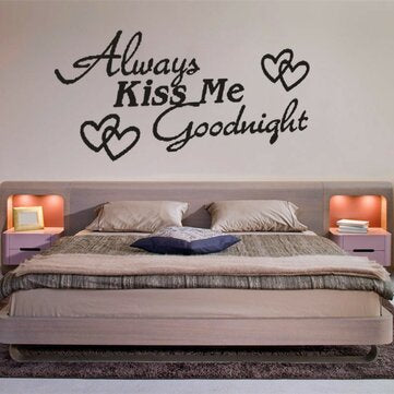 Waterproof Wall Sticker Always Kiss Me Vinyl Removable Wall Decorative Paper for Home Office DIY Wal