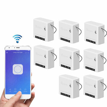 8pcs SONOFF MiniR2 Two Way Smart Switch 10A AC100-240V Works with Amazon Alexa Google Home Assistant